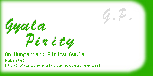 gyula pirity business card